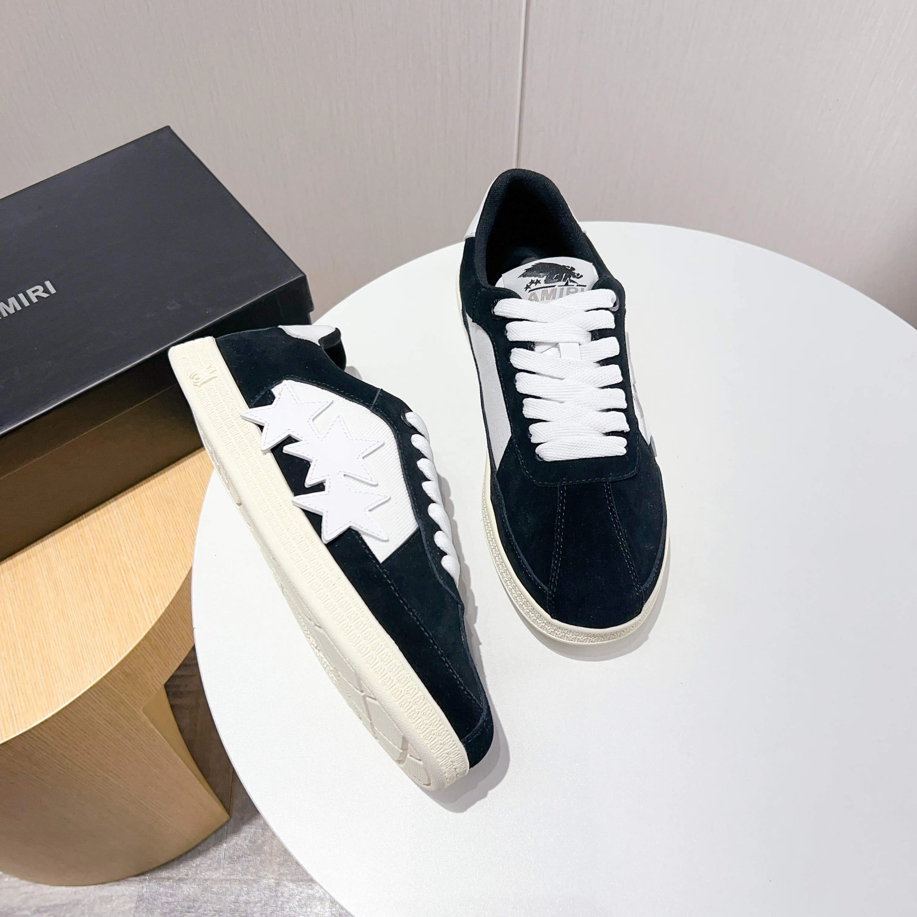 Men's shoes 💰420 [New style] 🌲🌲Balmain - New Amiri trendy shoes, low-top casual sports shoes, the same style as celebrities, made of selected pebbled cowhide and frosted cowhide, original outsole, comfortable on the feet, high-end workmanship, welcome to buy. Size: 39-45 (46 customized)